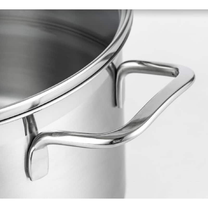 Prime Cook Stainless Steel 4.8 QT (22cm) Soup Pot with Glass Lid