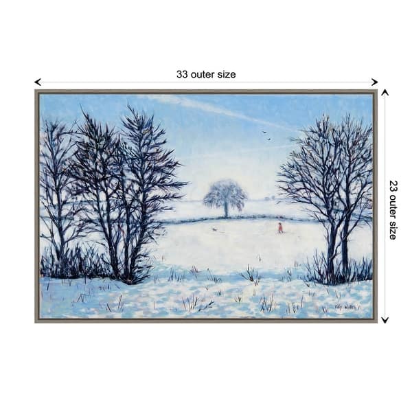 A Snowy Winters Walk by Tilly Willis Framed Canvas Wall Art Print Bed