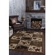 preview thumbnail 1 of 15, Natural Lodge Novelty Graphic Indoor Area Rug 5'3'' x 7'3'' - Beige
