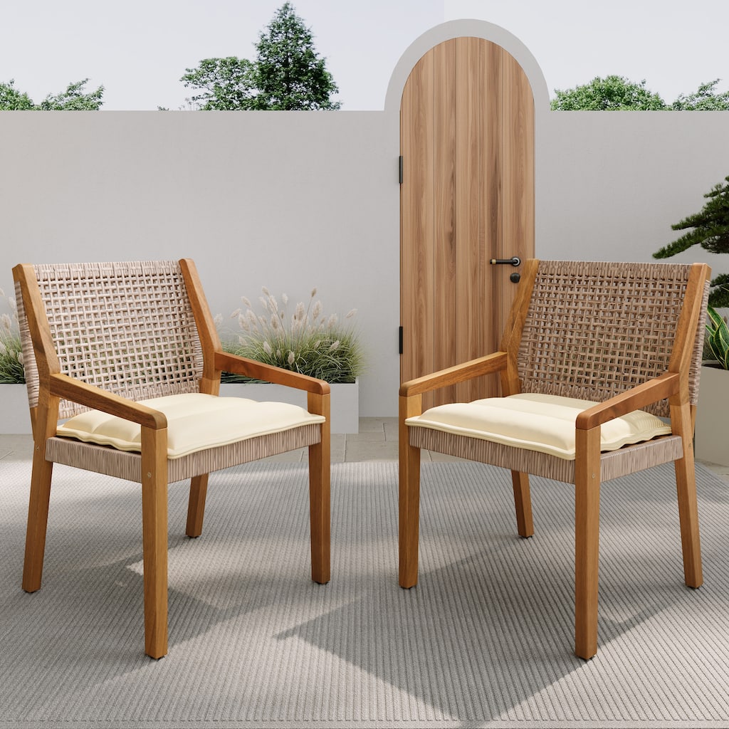 Christopher Knight Home- Elowen Acacia Wood Outdoor Dining Chair