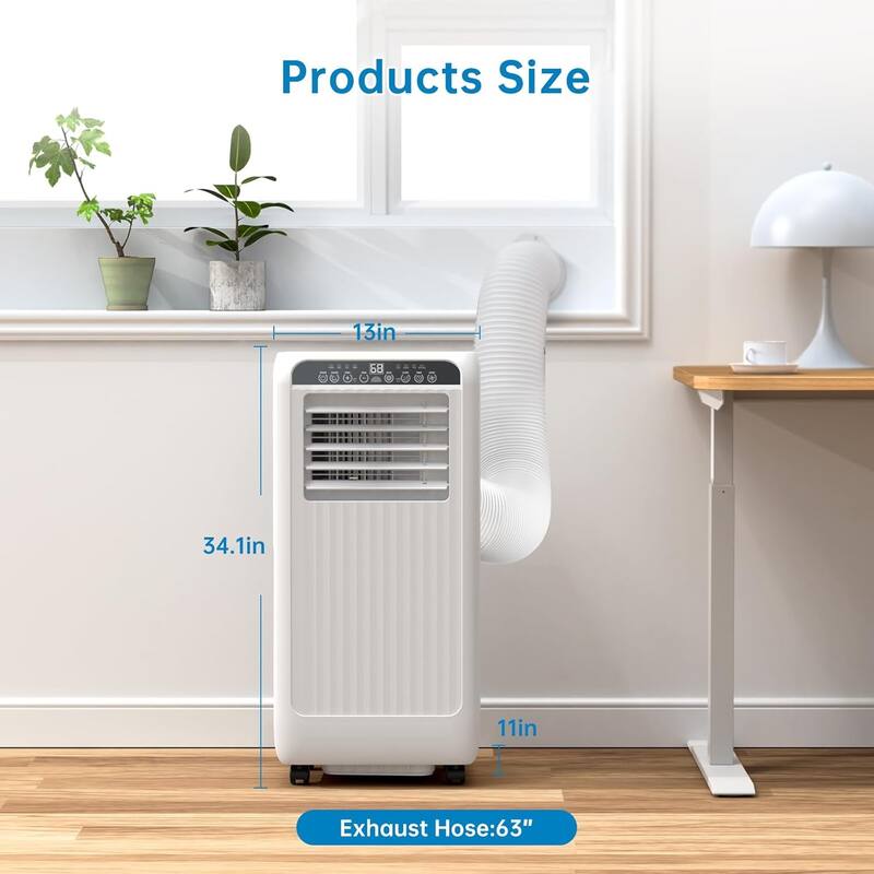 8000 BTU Portable Air Conditioner, 3 In 1 AC Unit for 350 Sq.Ft