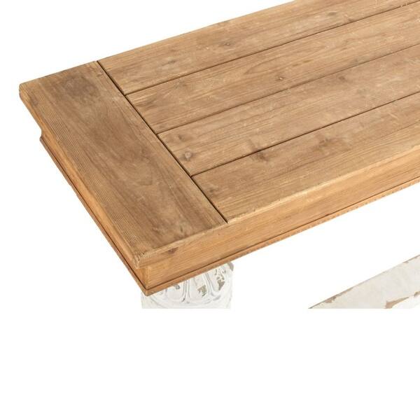Shop 59 White And Brown Vintage Style Rectangular Buffet Table