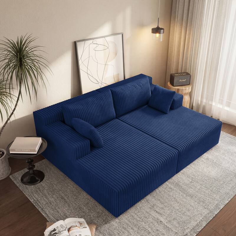 96" Cloud Sectional Couch with L-Shape Chaise,Modern Modular Sofa with Deep Seat, Upholstered Couches for Bedroom