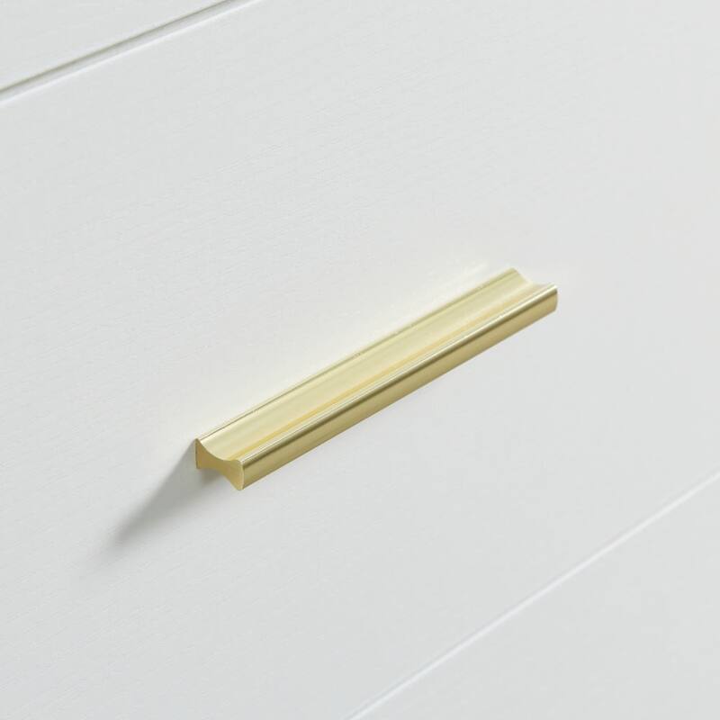 8 Drawer Dresser for Bedroom, Multi-functiona Wooden Storage Cabinet, Double Storage Chest with Drawers & Golden Handles