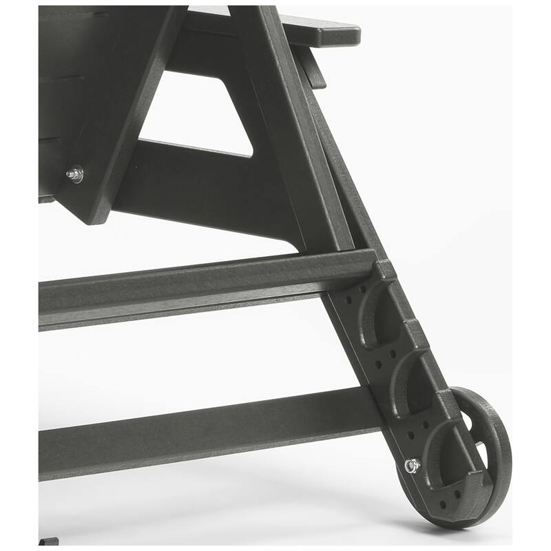 Brighton Outdoor Poly Reclining Chaise Lounge with Wheels & Cup Holder