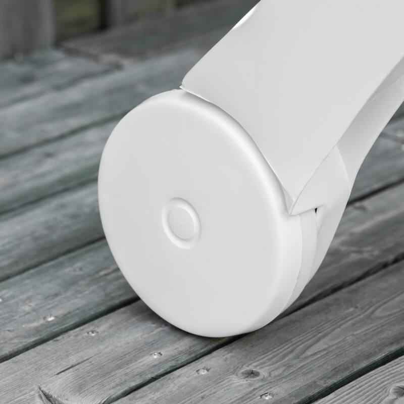 Outsunny Outdoor Folding Chaise Lounge Chair on Wheels, Patio Sun Lounger Recliner & 5-Position Backrest for Garden, Beach, Pool