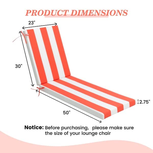 dimension image slide 2 of 20, Pellebant Outdoor Patio Chaise Lounge Cushion