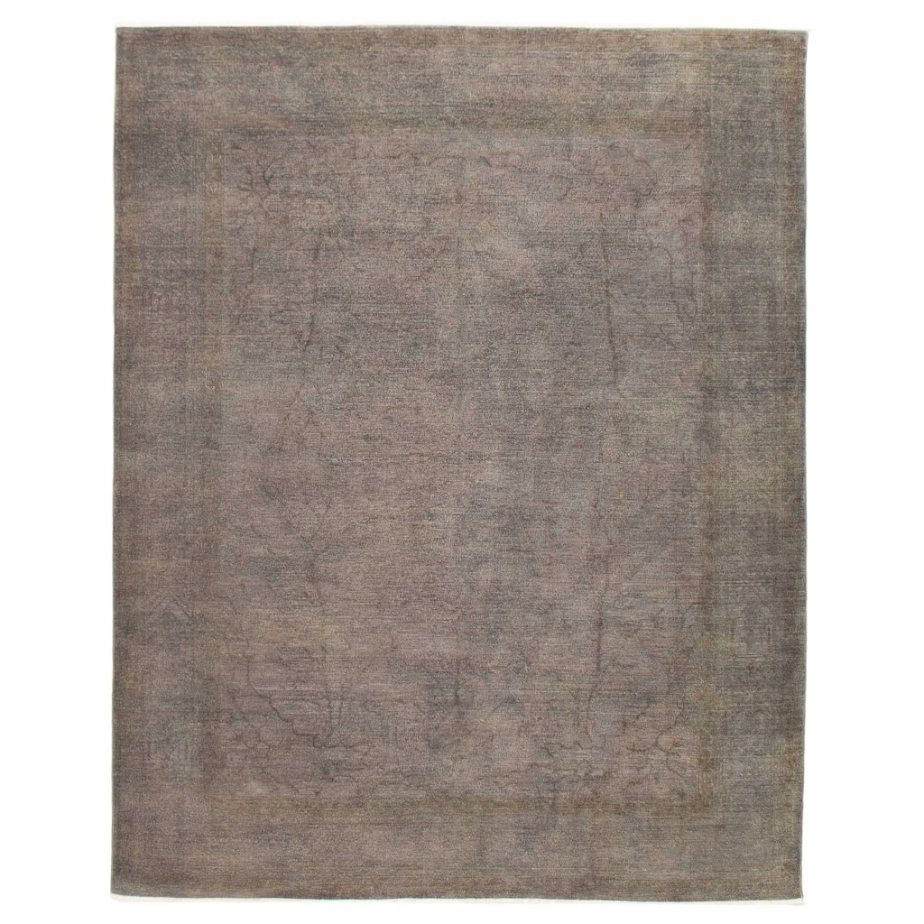 ECARPETGALLERY Hand-knotted Vibrance Dark Grey Wool Rug - 9'1 x 11'6