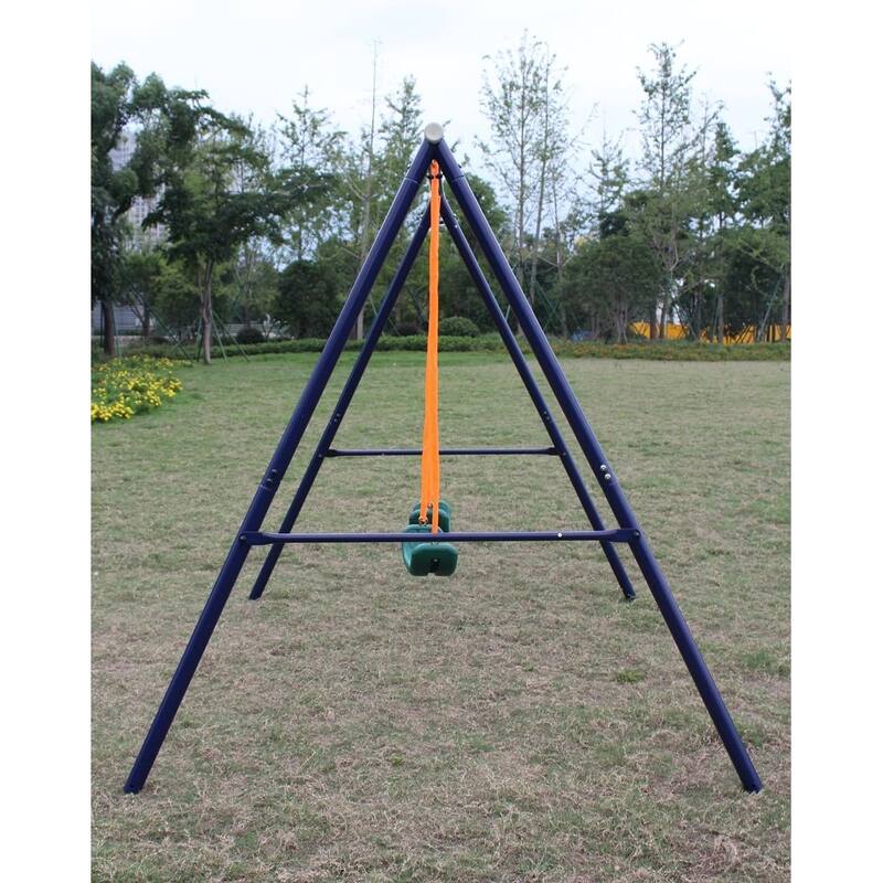 Heavy-Duty A-Frame Metal Swing Set for Kids and Toddlers - Sturdy