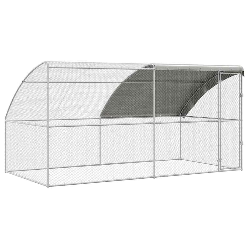 vidaXL Chicken Cage Silver 400/600/800 x 200 x 198.5 cm Galvanized steel