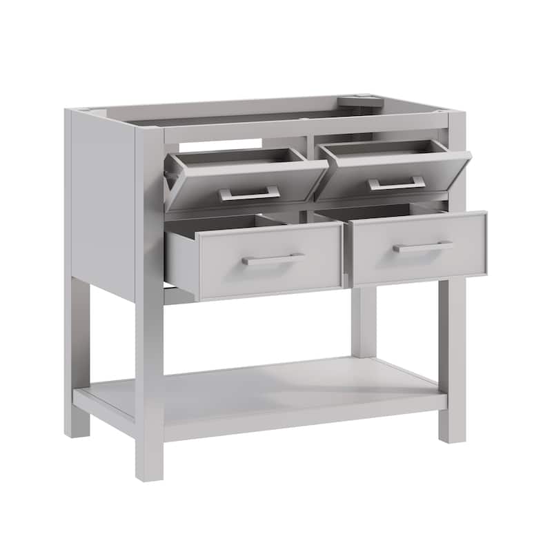 Avanity Brooks 37 in. Vanity in Chilled Gray finish and Cala White Engineered Top