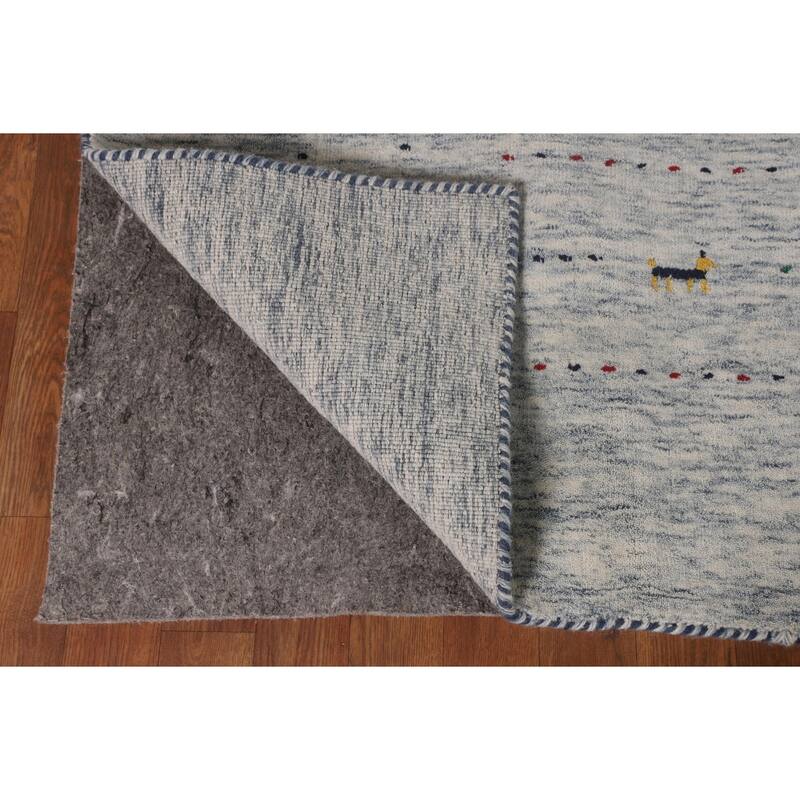 Gabbeh Indian Area Rug Handmade Wool Carpet - 9'1"x 11'8"