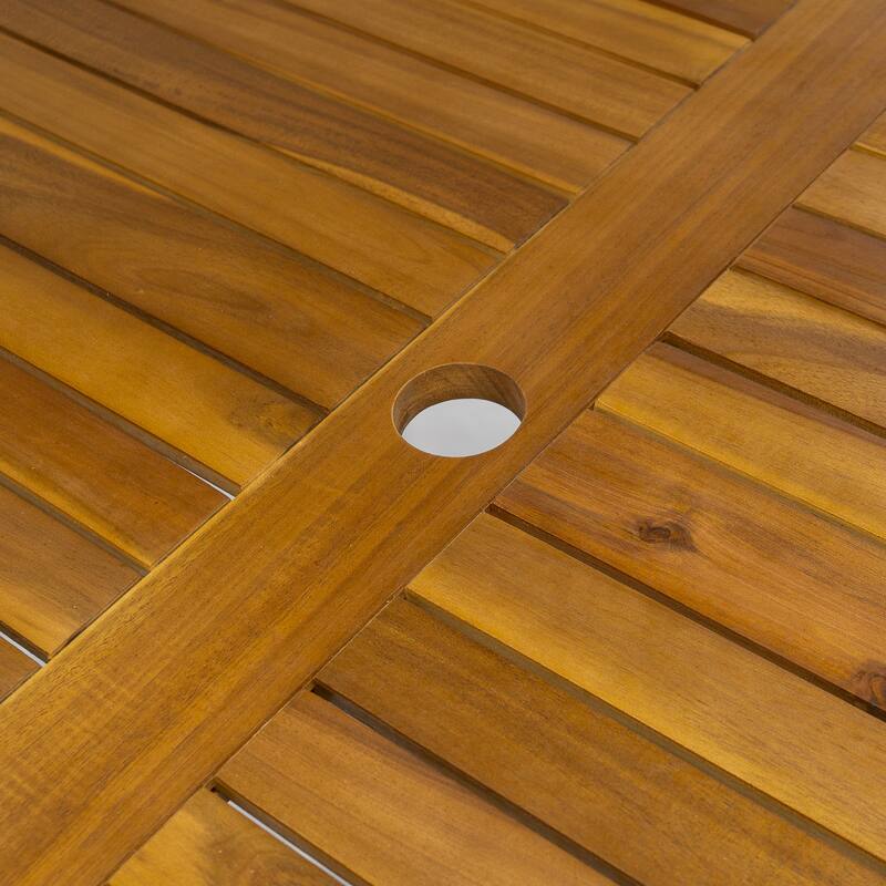 Roomfitters 3-Piece Outdoor Dining Set, Modern Patio Furniture, Acacia Wood Table & 2 Chairs with Cushions