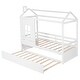 preview thumbnail 8 of 10, Twin Size Wooden House Bed with Twin Trundle - Stylish & Functional Kids' Bedroom Furniture
