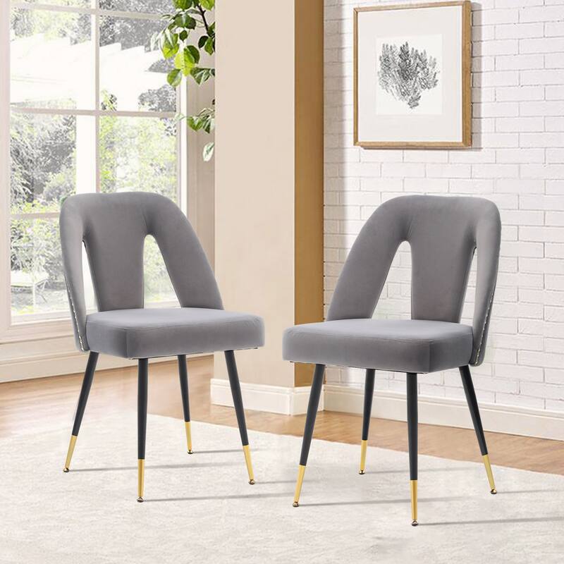 Modern Velvet Upholstered Dining Chairs Set of 6