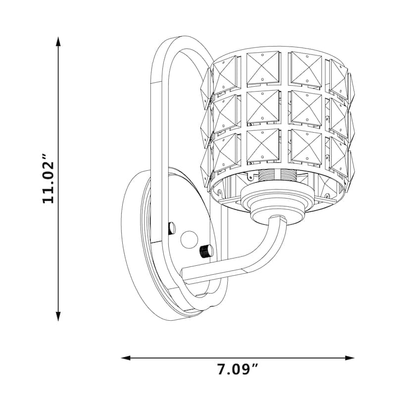 1 - Light Matte Black Armed Sconce - W5.59"xD7.09"xH11.02"