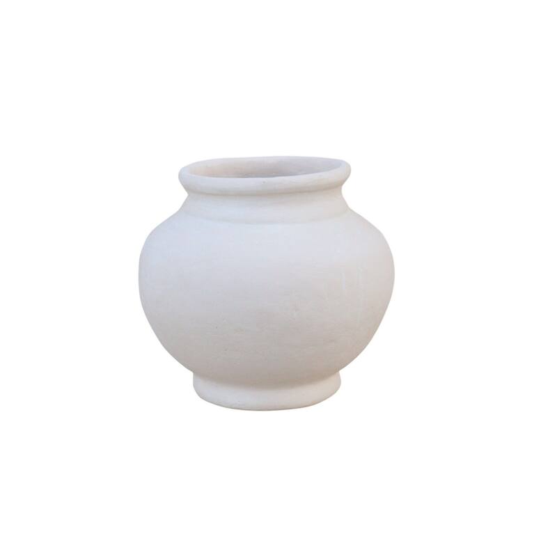 Paper Mache Pot - 9.5" - White