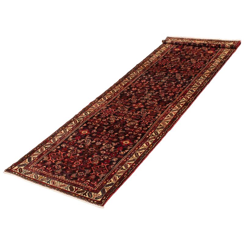 ECARPETGALLERY Hand-knotted Andelz Black, Red Wool Rug - 3'9 x 13'0