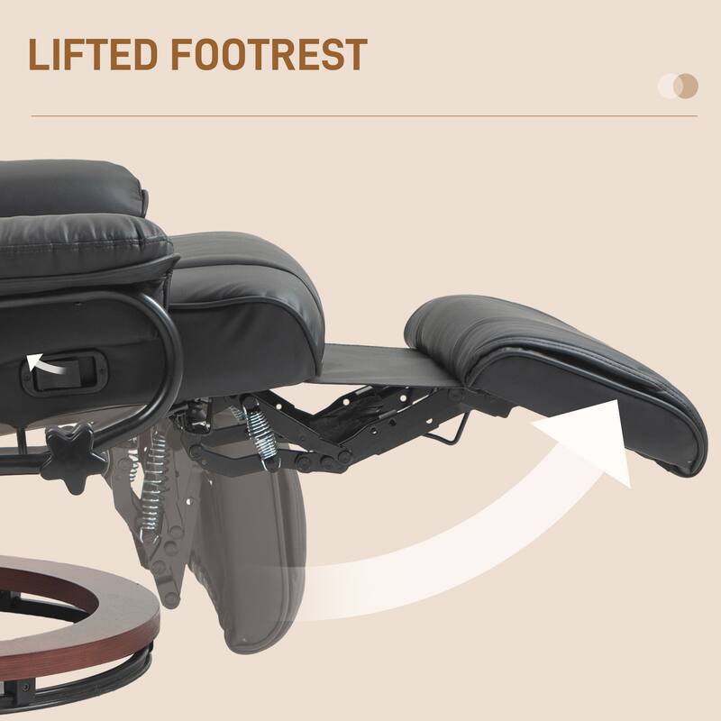 Manual recliner in PU leather swivels