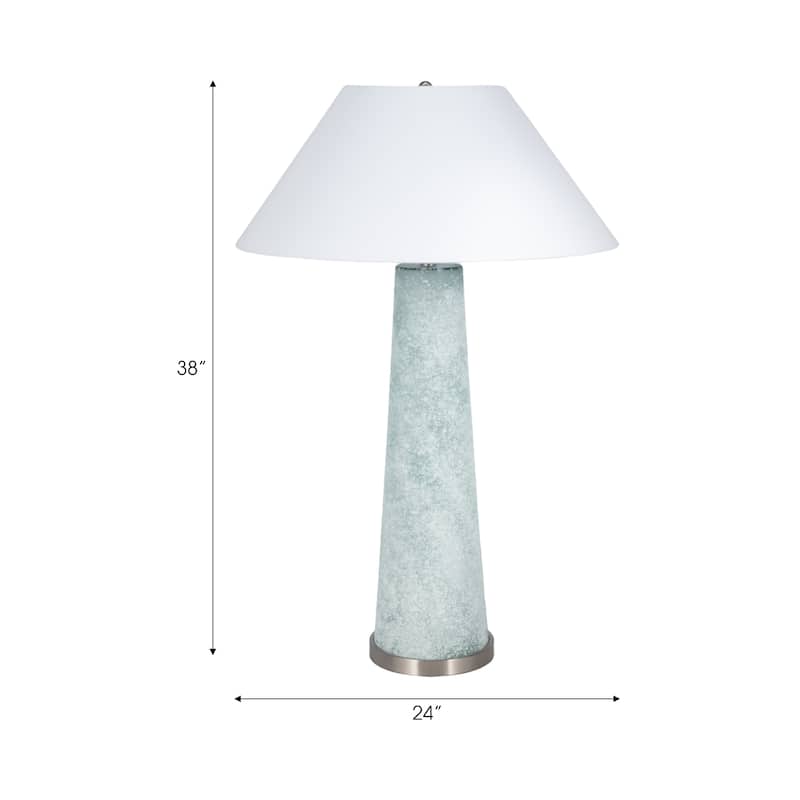 Sagebrook Home Elegance 38" Blue Frosted Glass & Metal Table Lamp - 24" x 24" x 38"