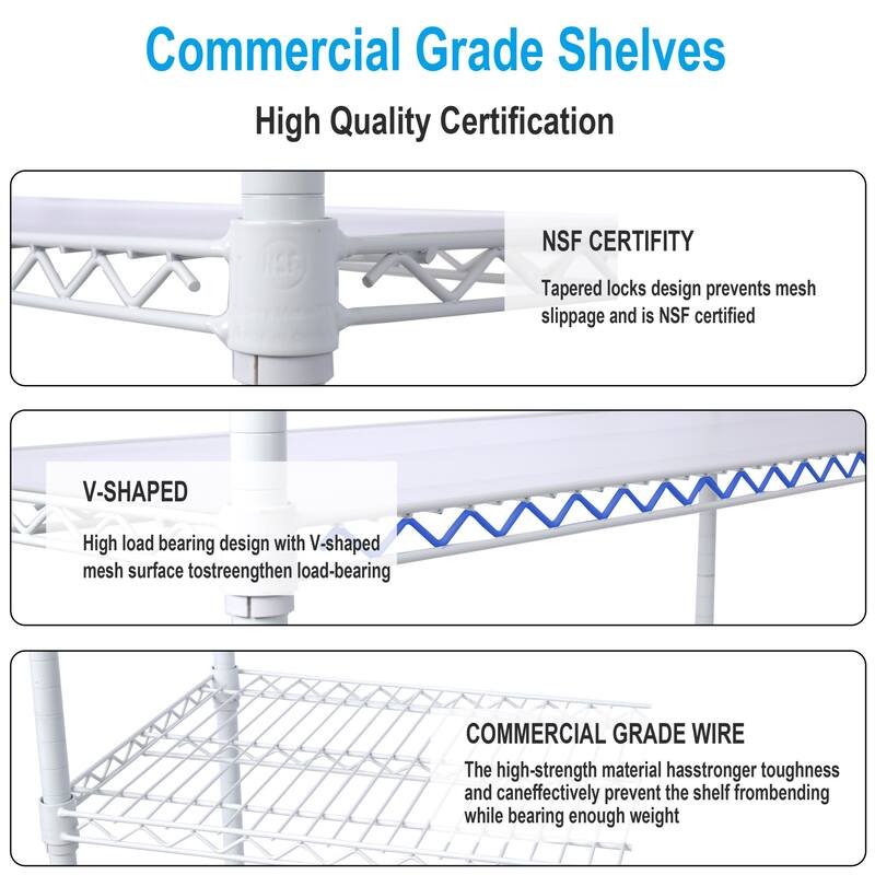 6-Tier Multifunctional Adjustable Shelf with Wheels, 6000LBS Capacity