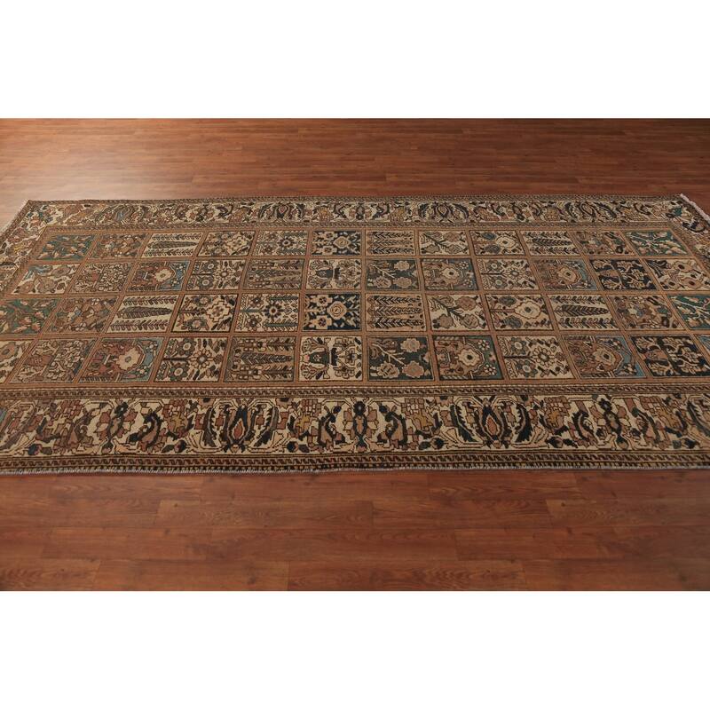 Garden Design Bakhtiari Persian Area Rug Hand-Knotted Wool Carpet - 5'3"x 10'5"