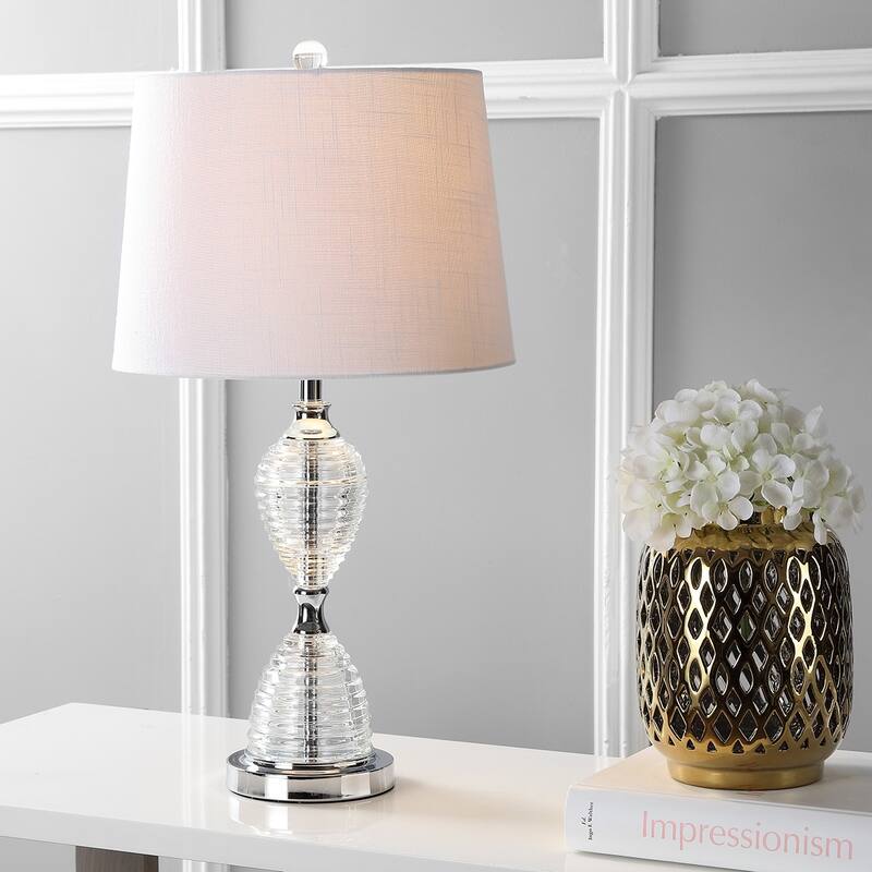 Bella 24" Crystal LED Table Lamp, Clear (Set of 2) by JONATHAN Y