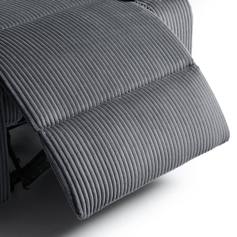 Corduroy Manual Recliner Chair with Footrest