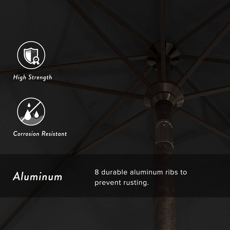 California Umbrella 7.5' Rd. Aluminum Patio Umbrella, Crank Lift with Push Button Tilt, Bronze Finish, Pacifica Fabric