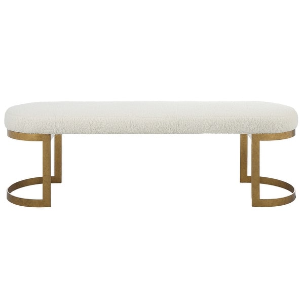 slide 2 of 6, Uttermost 23757 Infinity 60" Wide Bench Gold / White