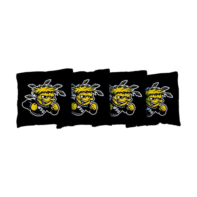 Wichita State University WSU Black Cornhole Bags - Corn Filled