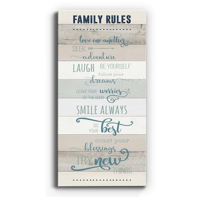 Family Rules- Premium Gallery Wrapped Canvas - Ready to Hang