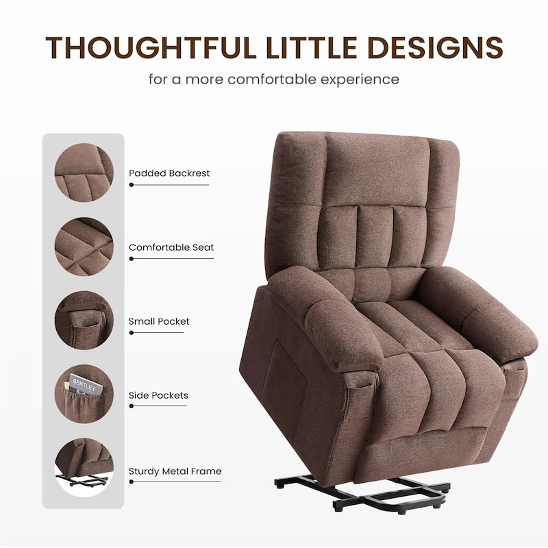 Recliner Chair, Reclining Massage Chair with Heat, Home Theater Seating Electric Power Lift Chair for Living Room