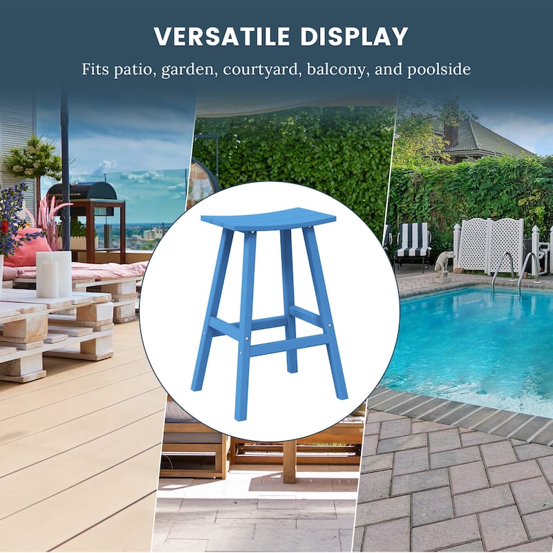 Laguna Hdpe All Weather Outdoor Patio 29" Saddle Seat Bar Stool