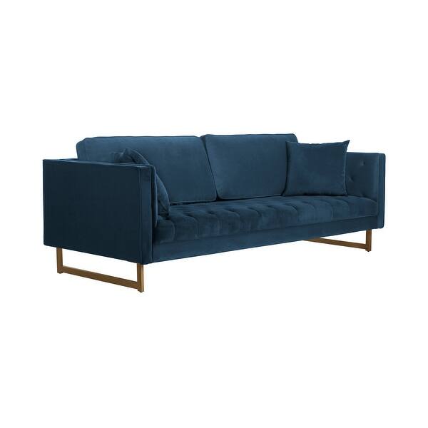 Shop Lenox Velvet Modern Sofa With Brass Legs On Sale