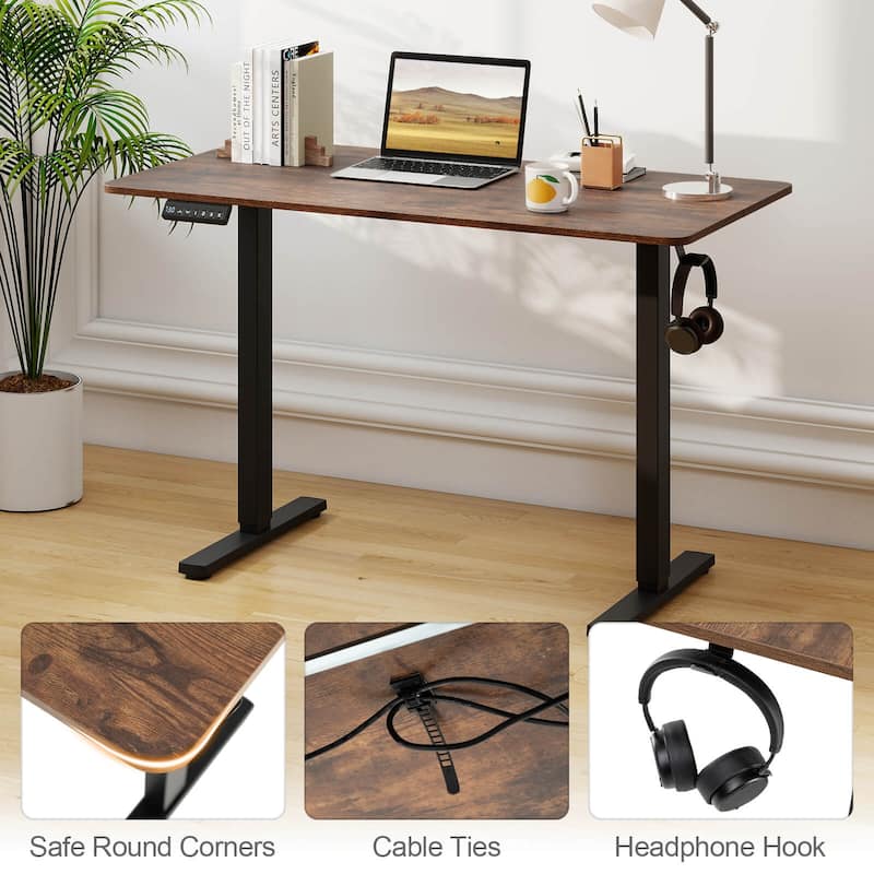 Costway 48" x 24" Sit to Stand Desk with 3 Memory Settings & - See Details