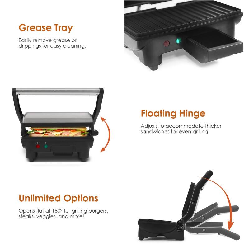 Elite Cuisine 3 in 1 Panini Press & Grill