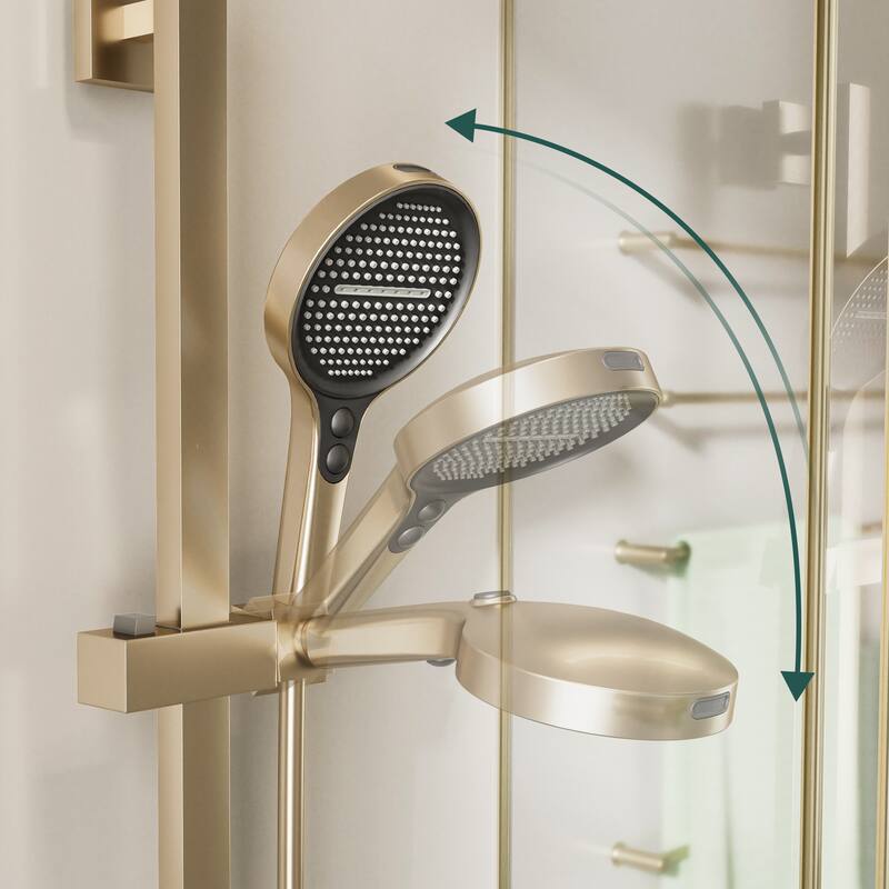 Modland 2-Function Wall Mount Shower System with 3-Mode Handheld Shower & Tub Filler Spout