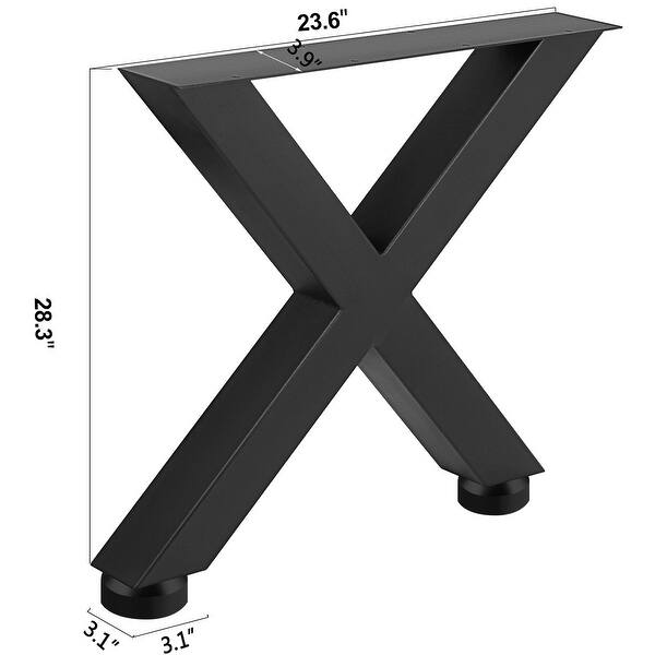 VEVOR Steel Table Legs, Heavy Duty Box Section X Frame Table Legs ...
