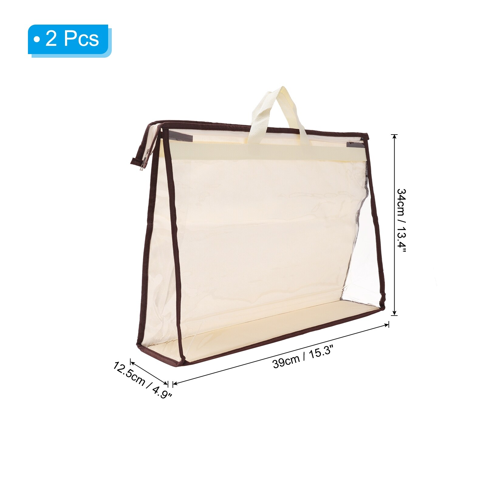 14.2*13.4*5.1 Inch Hanging Handbag Organizer Breathable PVC Transparen  Leather Bag Closet Purse Storage Bag with Clear Dust Proof Cover 