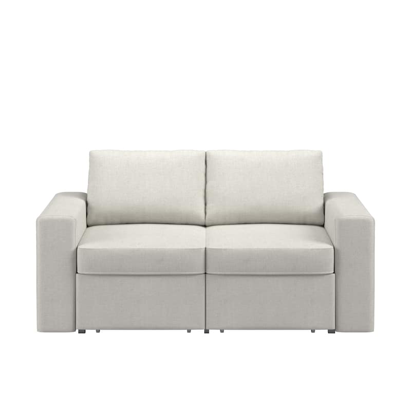 Soma Upholstered Loveseat with 2 Hidden Metal Wire Storage Drawers by iNSPIRE Q Modern