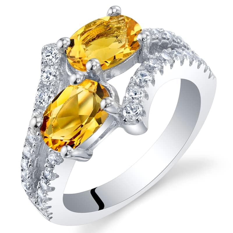 Sterling Silver 1.25 ct Citrine Birthstone Ring