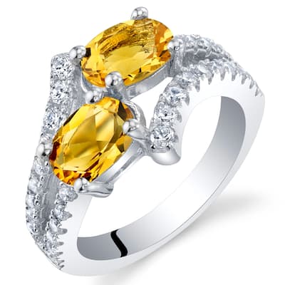Sterling Silver 1.25 ct Citrine Birthstone Ring