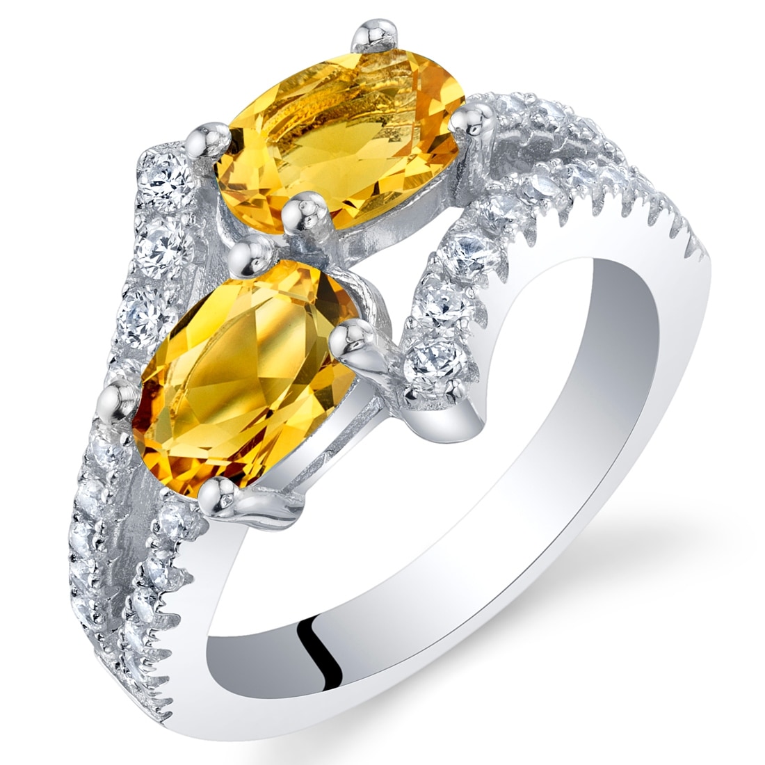 Oravo Sterling Silver 1.25 ct Citrine Birthstone Ring