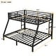 preview thumbnail 3 of 9, Full XL over King Size Metal Bunk Bed with Fence, Ladder, and Noise-Reducing Design