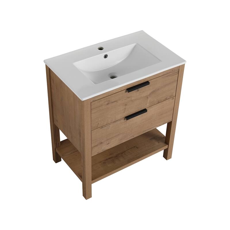 Topcraft Freestanding Bathroom Vanity with Ceramic Sink - 30"