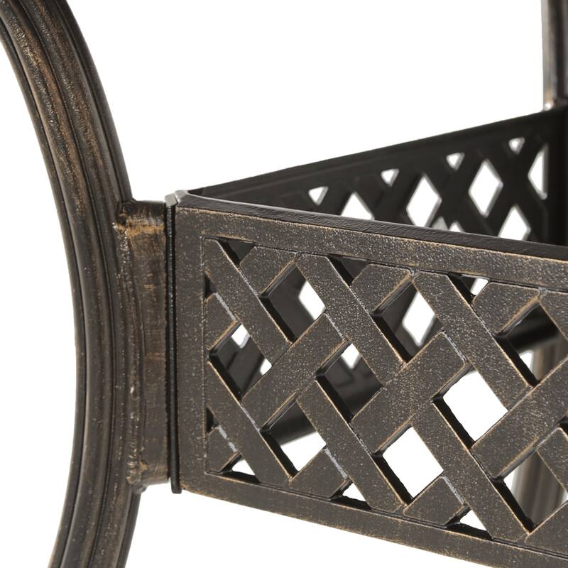 Christopher Knight Home - Austin 7-Piece Outdoor Cast Aluminum Dining Set with Rectangular Table and Swivel Chairs