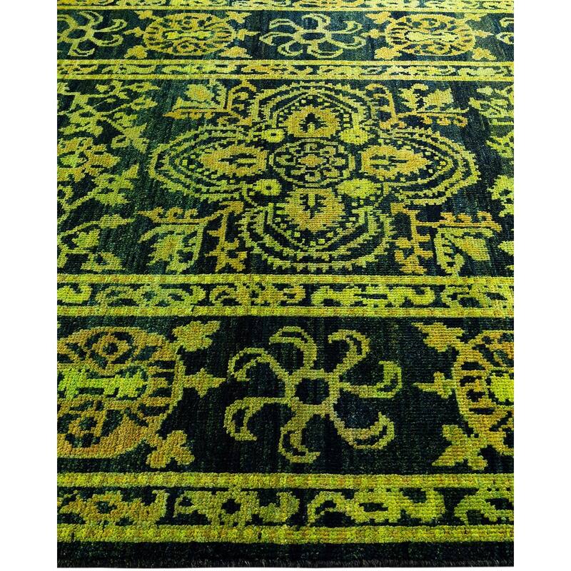 Overdyed, One-of-a-Kind Hand-Knotted Area Rug - Black - 6' 4" x 9' 1"