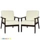 preview thumbnail 1 of 64, Costway Set of 2 Fabric Accent Armchair Solid Wood Upholstered Lounge - See Details