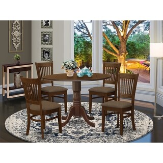 5-piece Kitchen Set Includes Dinette Table and 4 Chairs in Espresso
